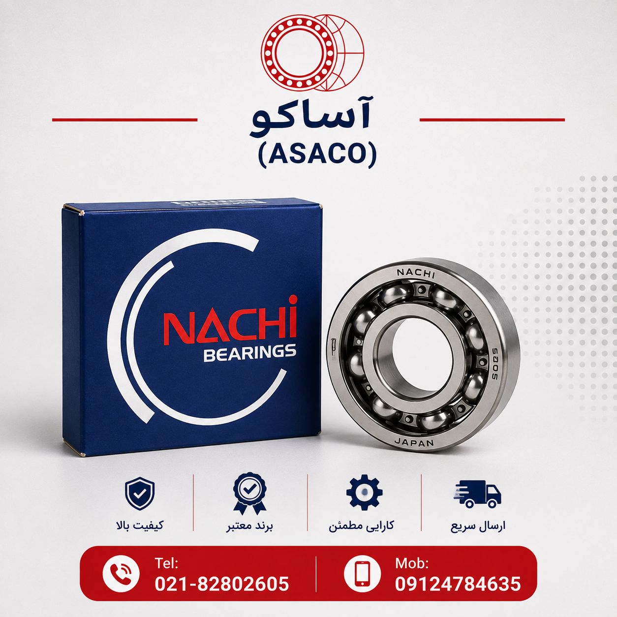 بلبرینگ 32208برند nachi(به شرط اصلی بودن کالا و ضمانت مرجوعی))